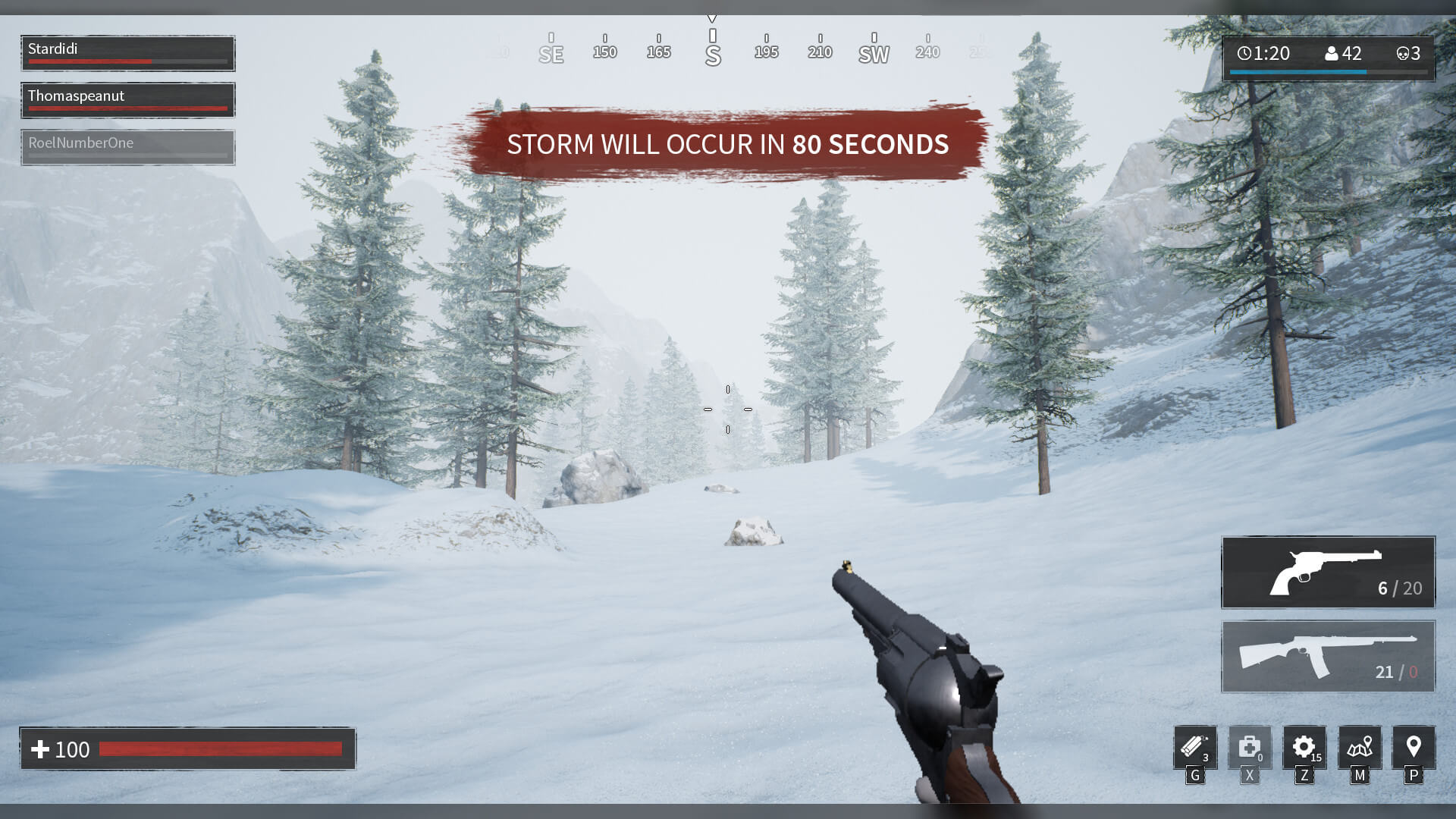 An earlier iteration of the HUD mockup for The Survivors, showing the HUD in a very clean state.