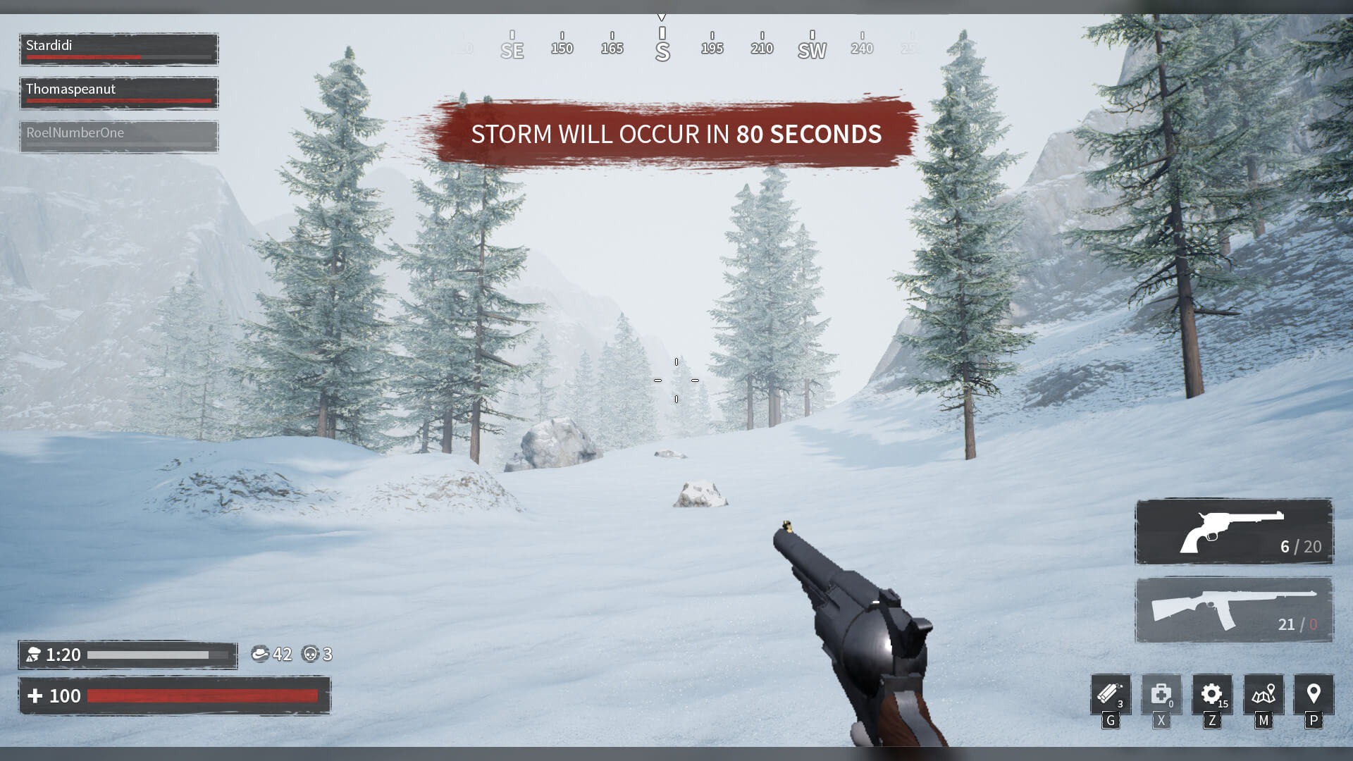 An earlier iteration of the HUD mockup for The Survivors, showing the HUD.