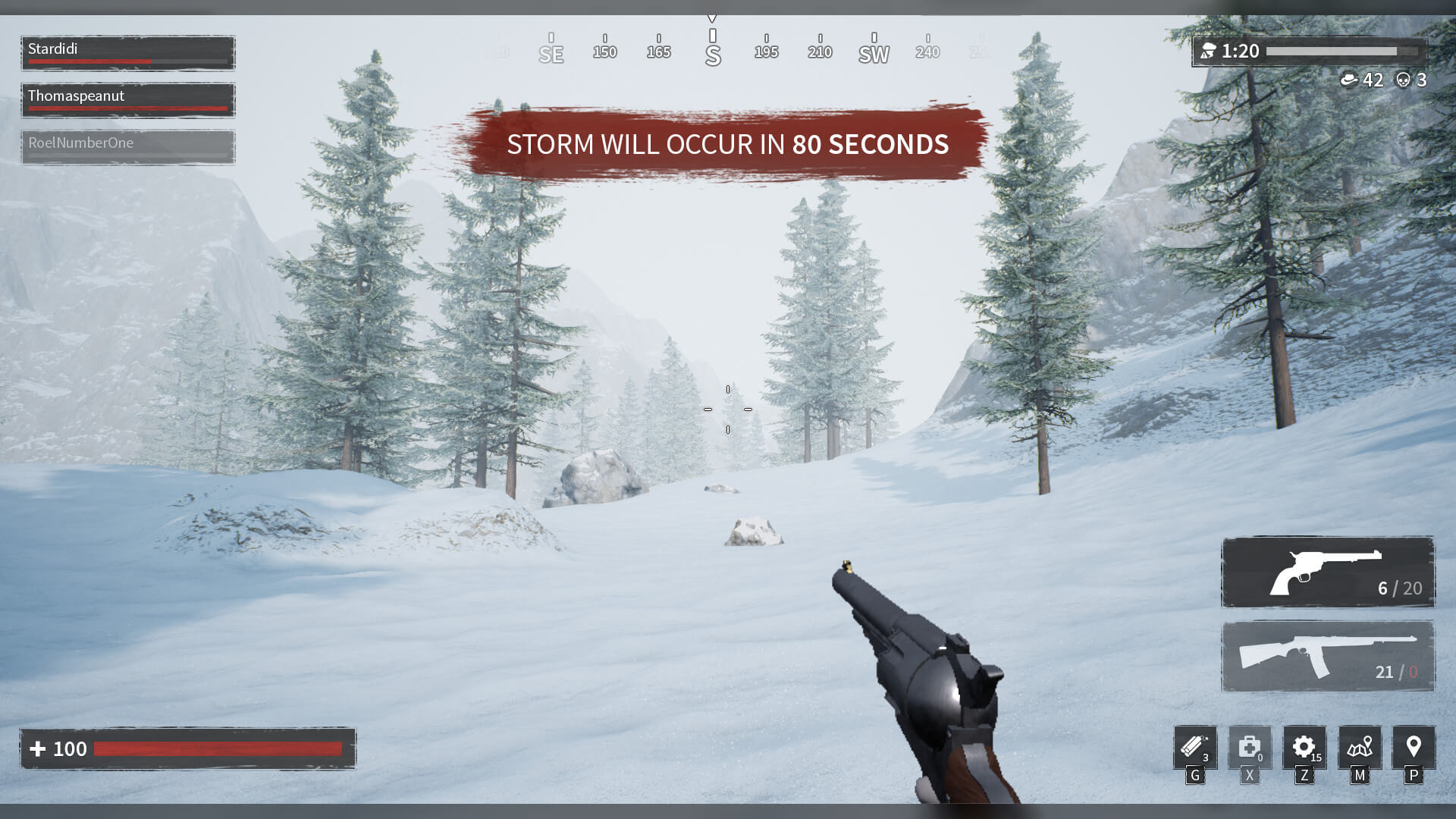 A game mockup for The Survivors, showing the HUD.